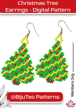 Christmas Tree Earrings Digital Downloadable Beading Pattern