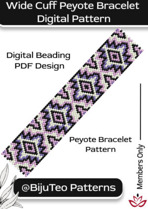 Digital Downloadable Pattern for Wide Cuff Peyote Bracelet