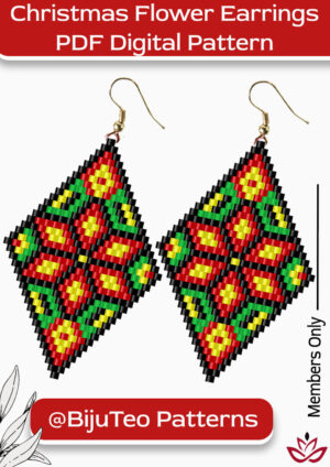 Christmas Earrings - Brick Stitch PDF Pattern