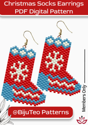 Christmas Socks Earrings - PDF Pattern