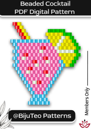 Beaded Cocktail PDF Downloadable Digital Pattern - brick stitch