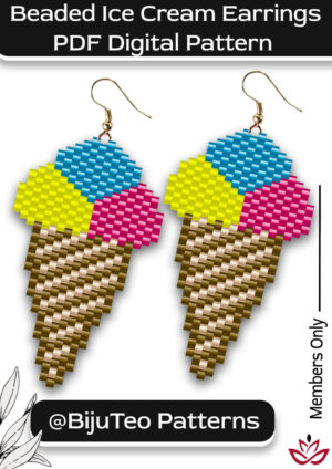 Beaded Ice Cream PDF Downloadable Digital Pattern - peyote stitch