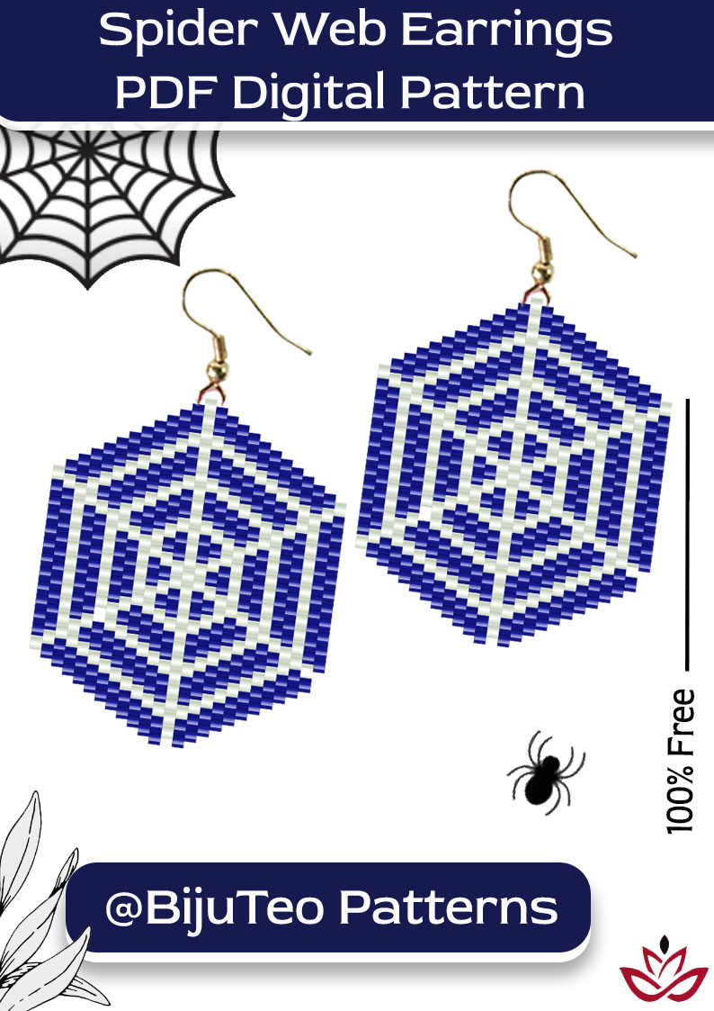 Spider Web Earrings - PDF Pattern Spider Web Helloween Earrings - Free PDF Pattern